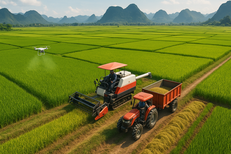 Modern agricultural landscape in Vietnam